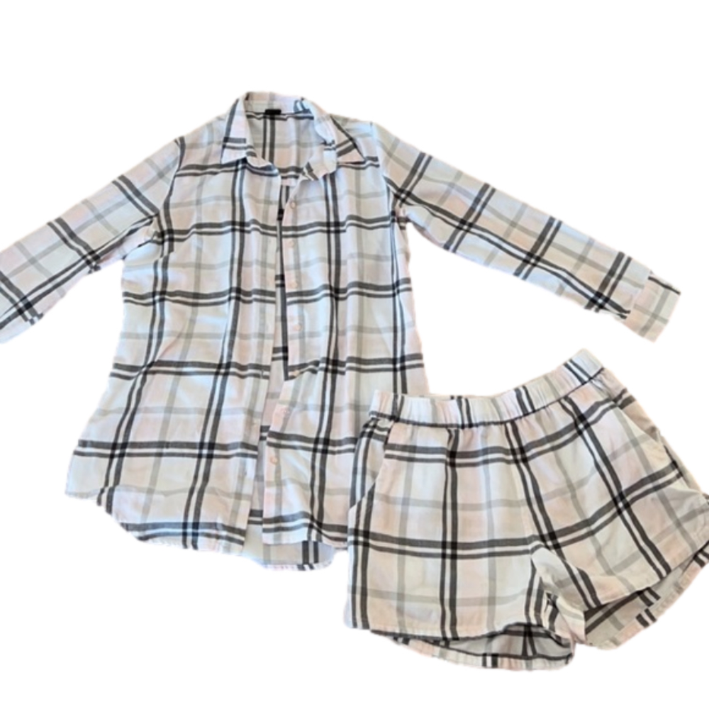 light pink flannel pajama set